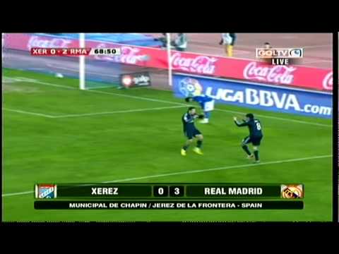 Fecha 22 Xerez 0-3 Real Madrid ( 2-13-2010 ) higtlight Todos los Goles