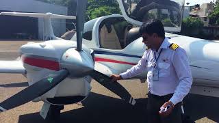 Diamond DA 42 NG Multi Preflight External Inspections Procedure before flight, demonstrated.