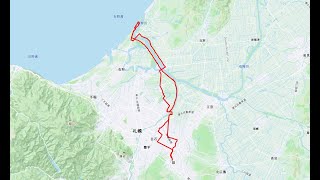 【自転車車載】札幌平岡から石狩川水系たどって海までコース。走行距離約81km 20200531