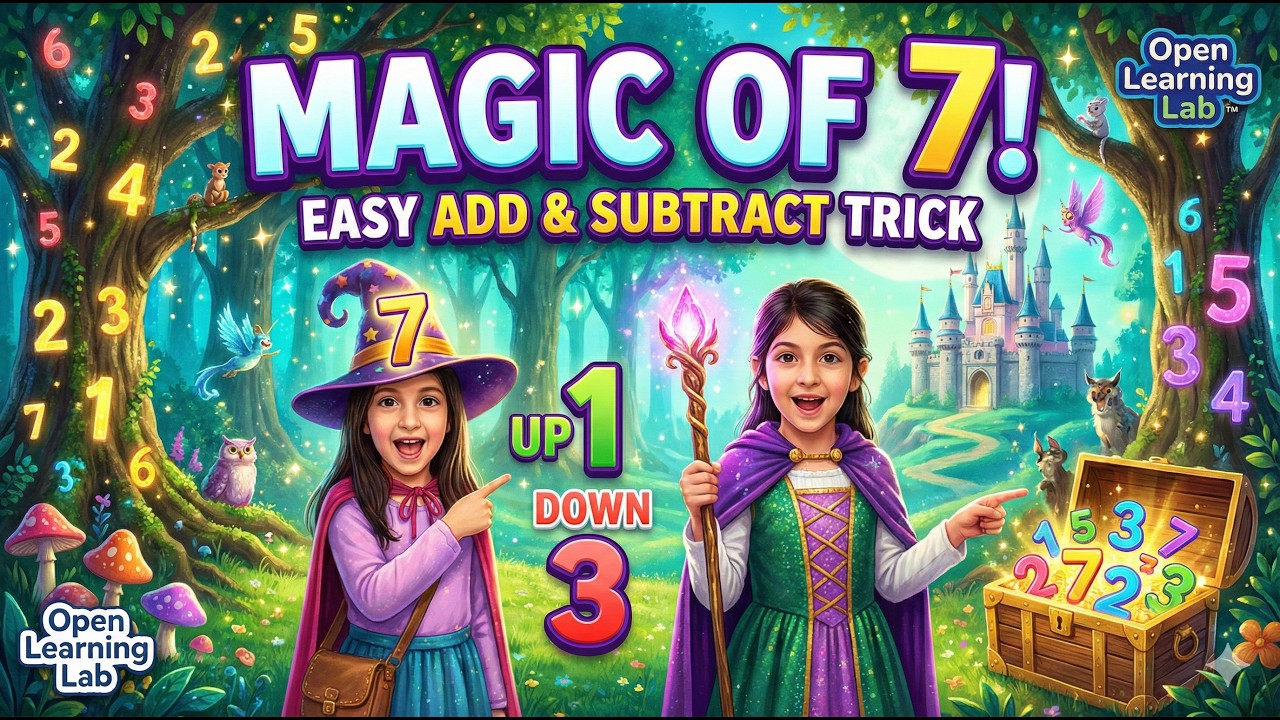 Magic of 7! ✨ Easy Add & Subtract 7 Trick (Kids Math Adventure with Ava & Hannah)