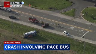 Authorities responding to multi-vehicle Wheaton crash involving Pace bus
