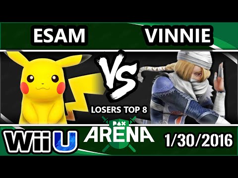 PAX South - PG | Esam (Pikachu) Vs. iQHQ | Vinnie (Sheik) SSB4 L. Top 8 - Smash Wii U - Smash 4