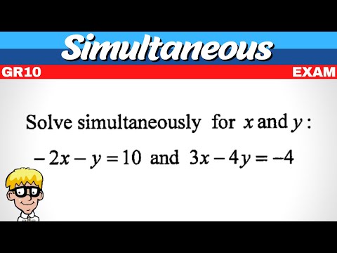 Exam Simultaneous Equations Grade 10