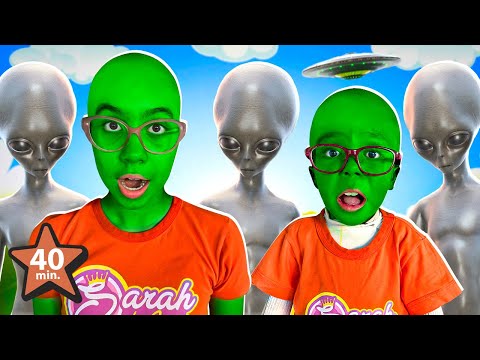 SARAH E ELOAH em uma HISTÓRIA ENGRAÇADA da INVASÃO do ET | Best stories for kids