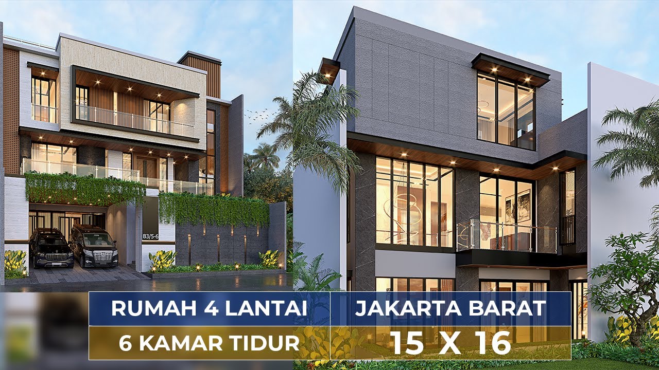 Video 3D Mr. A 1353 Modern House 4 Floors Design - Jakarta Barat