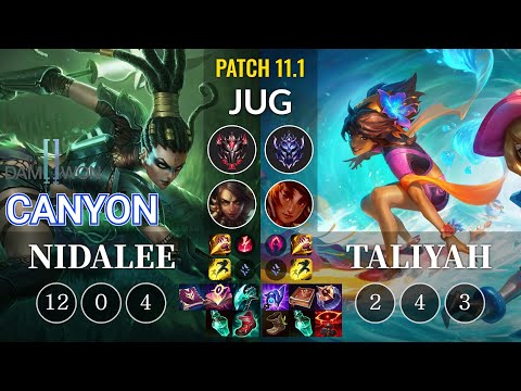 DWG Canyon Nidalee vs Taliyah Jungle - KR Patch 11.1