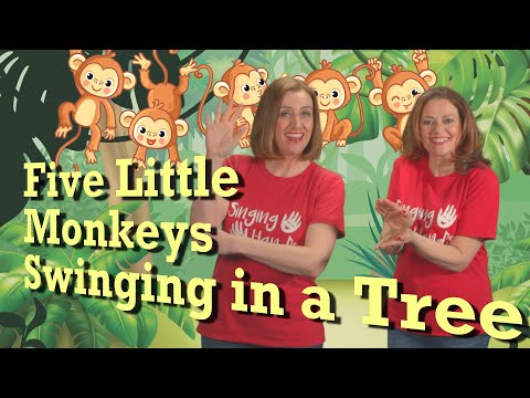 Makaton - FIVE LITTLE MONKEYS SWINGING IN A TREE  - Singing Hands