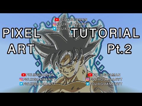 Minecraft Pixel Art Tutorial - Goku Mastered Ultra Instinct Part 2