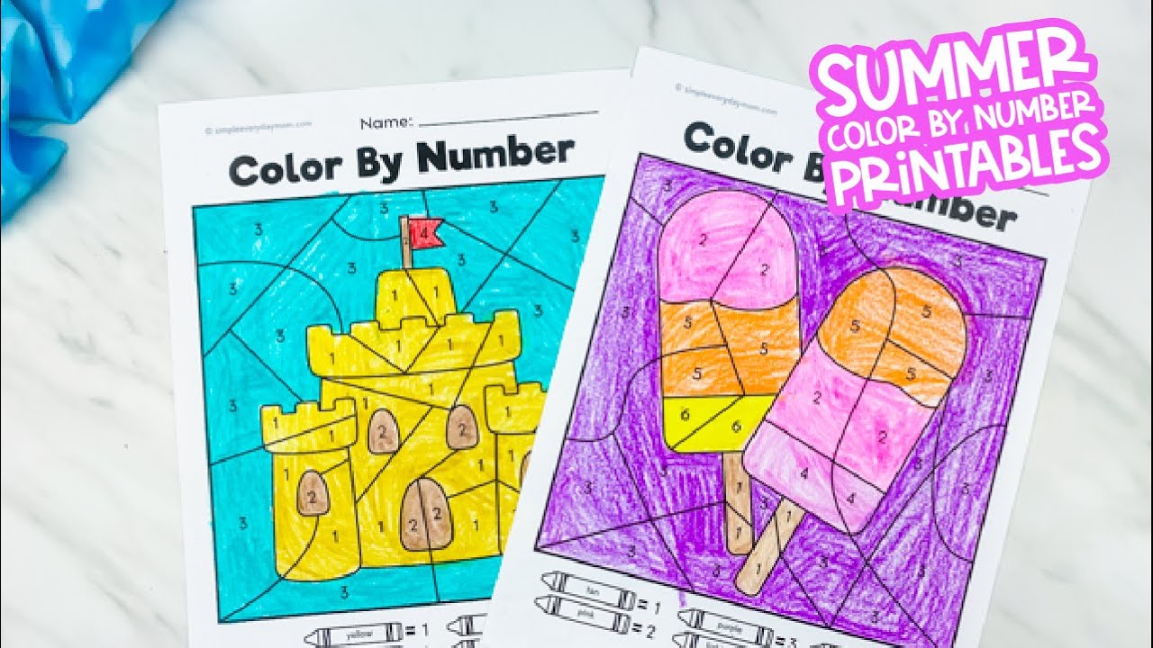 Summer Color By Number Printables
