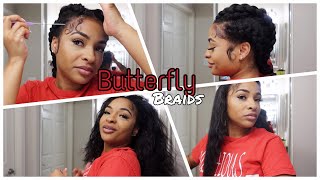 TRYING BUTTERFLY BRAIDS ON MY REAL HAIR | NO WEAVE!!!