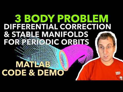 3-Body Problem Periodic Orbits & Stable Manifolds using Differential Correction, MATLAB | Topic 14
