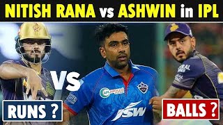 Nitish Rana vs Ashwin in IPL History | KKR Batsman vs DC Bowler Head to Head Stats #IPL