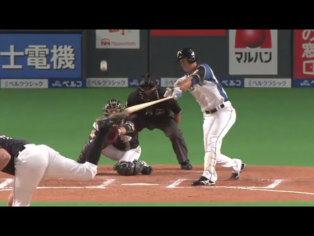 【6回裏】ファイターズ・高濱 3年目でうれしいプロ初ヒット!! 2017/9/20 F-H