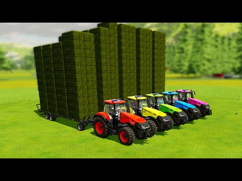 CUT GRASS, LOAD AND MAKE BALES WITH CASE IH BIG TRACTORS - Farming Simulator 22