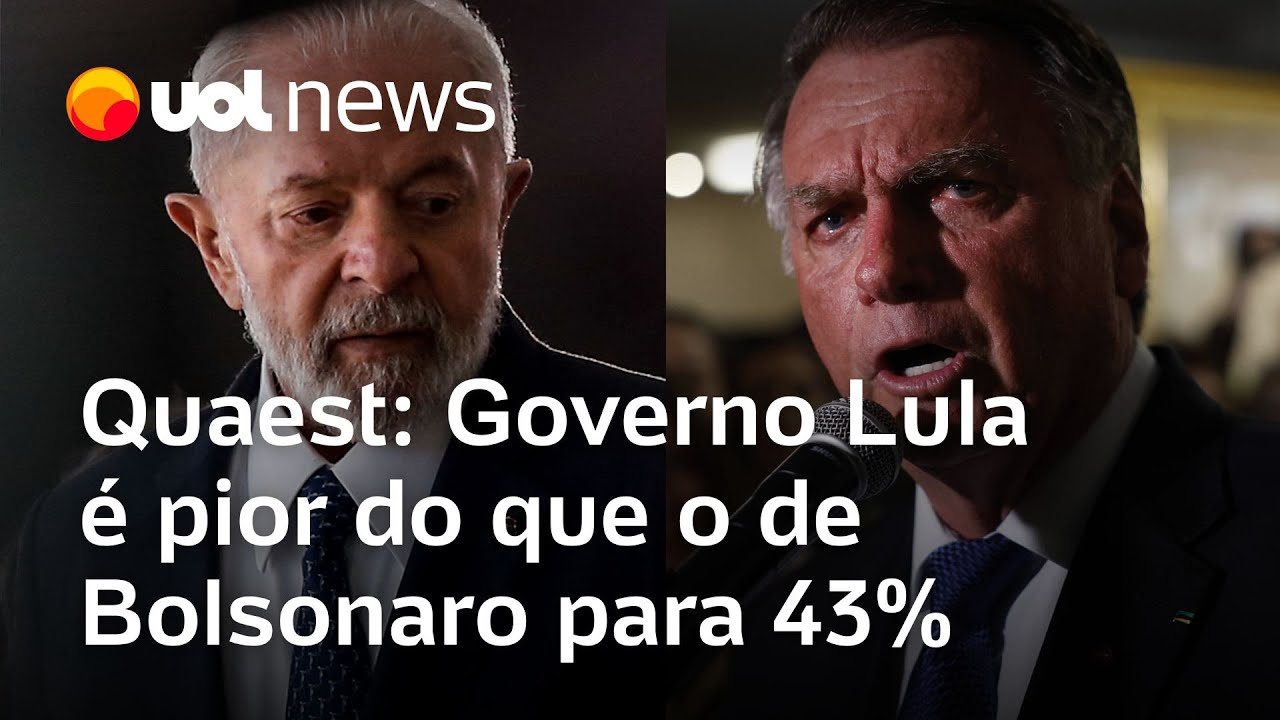 Lula's government is worse than Bolsonaro's for 43% of Brazilians, according to a Quaest survey