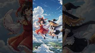 【AI】AIに作らせた霊夢と魔理沙【カラー版】  #shorts
