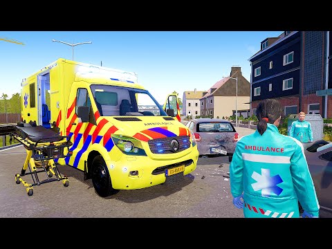 Emergency Call 112 - Dutch Ambulance Responding to a Car Accident and Truck Fire!