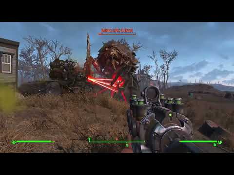 Roided-Up Provisioner Bot vs Mirelurk Queen (Fallout 4)