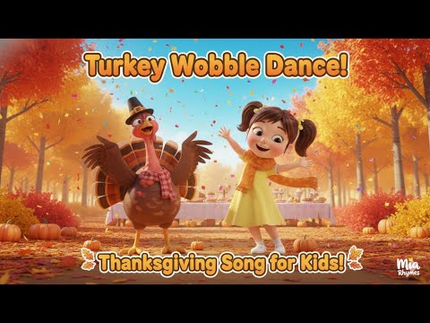 Mia's Turkey Wobble Dance! 🦃 | A Fun Thanksgiving Song for Kids