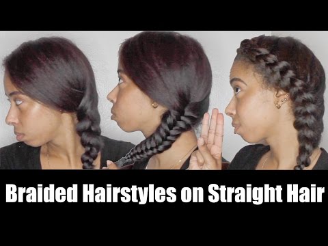 3 Braid Hairstyles on Straight Natural Hair Video