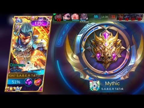DETIK DETIK TOP 1 SABER KEMBALI MYTHIC | TOP 1 SABER BEST BUILD 2023 | Mobile Legends