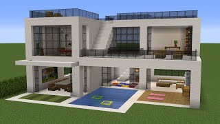 Minecraft - How to build a Easy Modern Mansion House