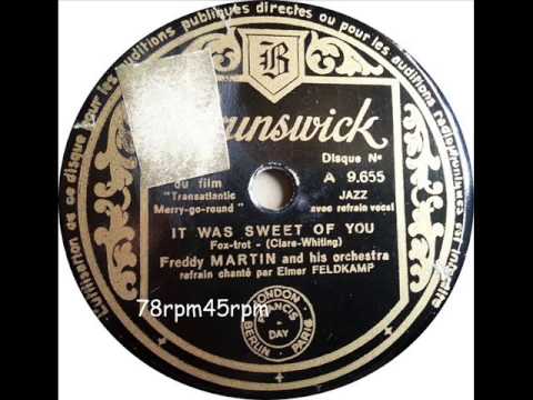It was sweet of you   Freddy Martin mit Elmer Feldkamp