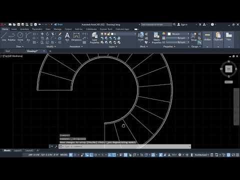 Stair - 2D Spiral Stair make in AutoCAD 2022 with some Advance tools. #autocad #autodesk #architect