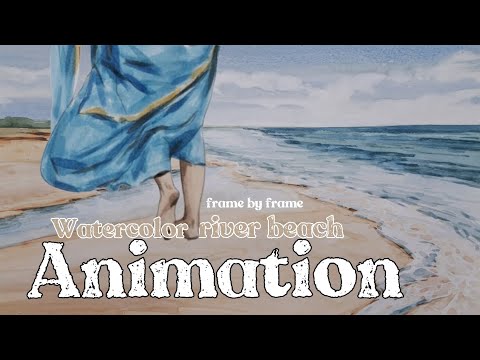 Mesmerizing Watercolor River Beach Animation 🌊 | Relaxing Nature Loop #Shorts
