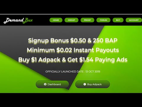 Без вложений! DemandBux Бонус при регистрации $ 0,50 и 250 BAP
