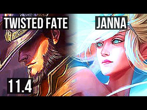 TWISTED FATE vs JANNA (MID) | Rank 1 TF, 4/3/11, Rank 22 | TR Challenger | v11.4