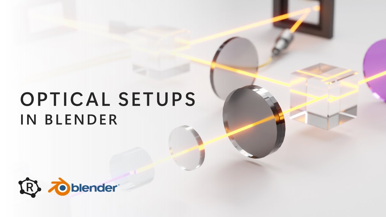 Optical setup schematics in Blender