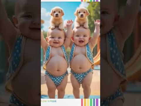 Cutes Fat Babies Dancing with Dogs 🐶 🐕| Dugi Dugi Dum Dum | Dugi Dugi Dam Dam #shorts #dudidudidam