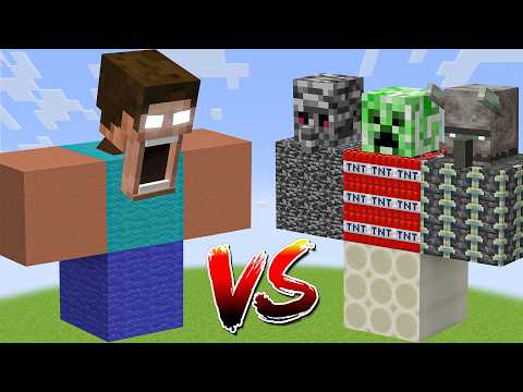 MIMICER HEROBRINE vs All Minecraft Bosses,Wither Storm,Warden,Siren Head - Minecraft Mob Battle