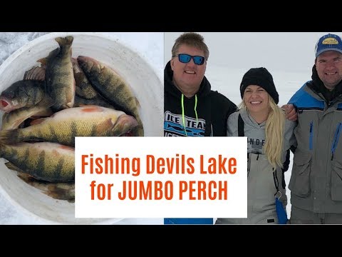 Ice Fishing JUMBO PERCH with Perch Patrol and Jason Mitchell on Devils Lake
