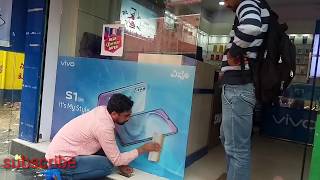Vivo S1 One Way Vision Easy Pasting On Glass ll Vinyl pasting easy process l One way vision pasting