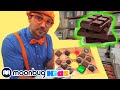 BLIPPI Visits A Chocolate Factory Learn ABC 123 Moonbug Kids Fun Cartoons Learning Rhymes
