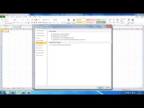 How to Adjust the Macro Security Level in Excel 2010