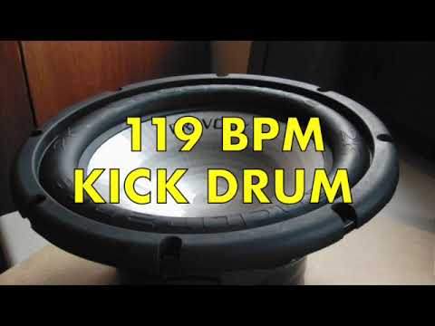 119 BPM Kick Drum Metronome, 119BPM Bass Drum Thump, 4 on the Floor Kick, 119 Beats Per Minute Bombo