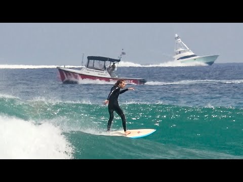 Fun waves and surfing at Delray Beach
