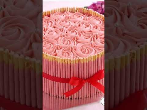 Rosette Cake Decorating Ideas For Beginner's l Rosette Cake l Simple Cake Decor l #cakedecorating