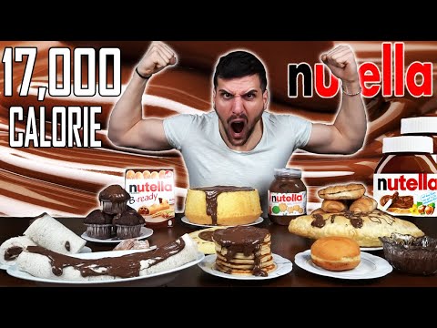 NUTELLA CHALLENGE (17,000 CALORIE) MANGIO TUTTO CON LA NUTELLA | Cheat Day | MAN VS FOOD | #Nutella