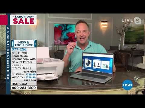 HP 14" Intel 4GB RAM 32GB eMMC Chromebook with Deskjet P...