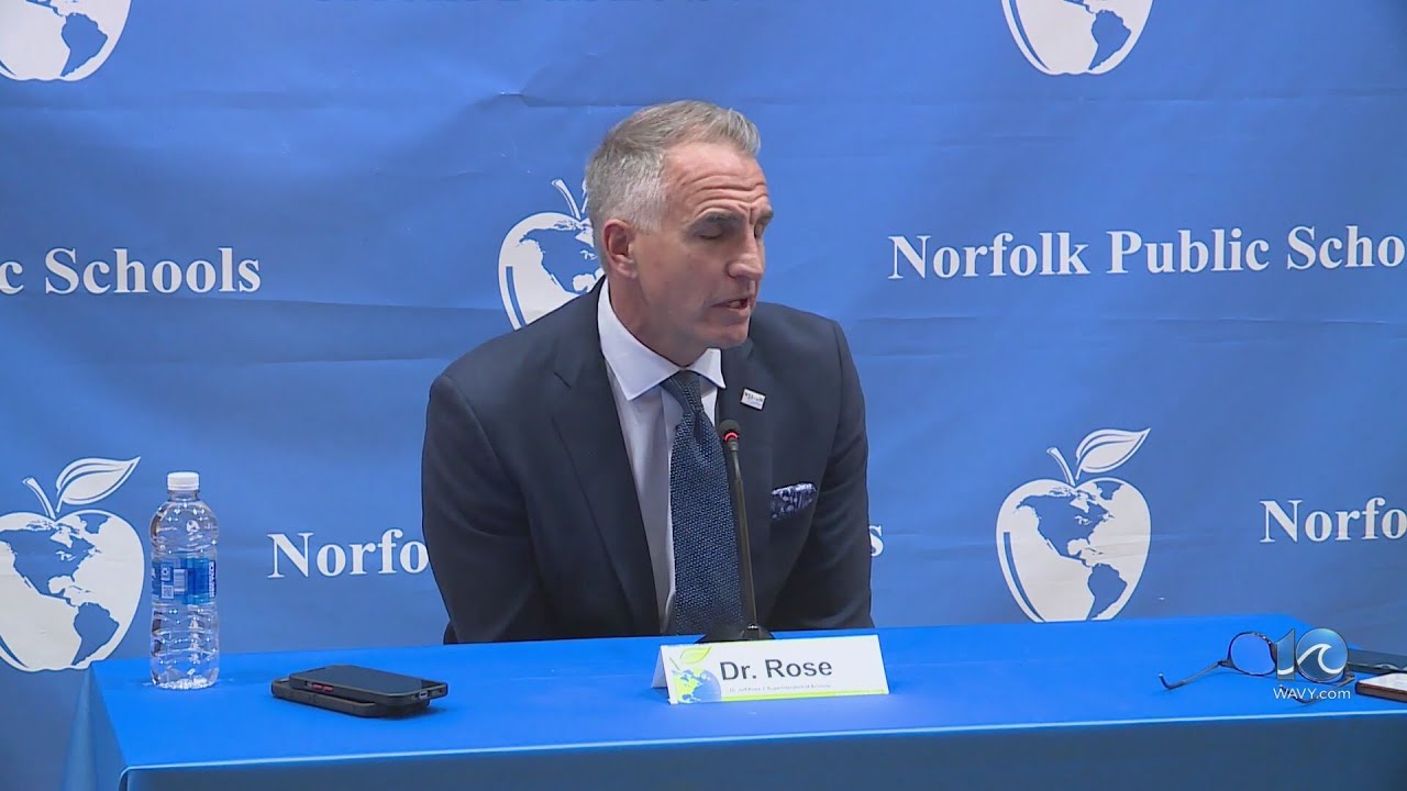 Norfolk Public Schools superintendent Jeff Rose unveils plans at press conference