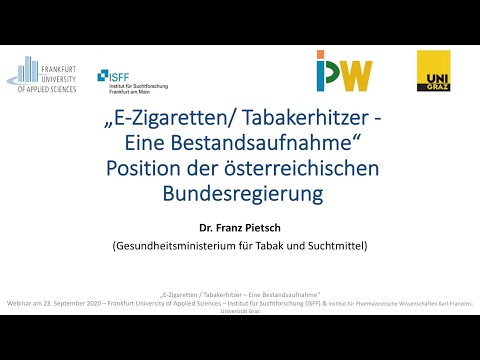 Webinar "E-Zigaretten/Tabakerhitzer: Eine Bestandsaufnahme": Teil 4