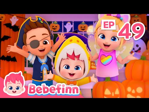 🎃 Halloween Costume Party | EP49 | Trick or Treat with Bebefinn and Witch | Nursery Rhymes for Kids