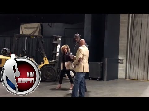 Shaq arrives for Kobe jersey retirement | NBA on ESPN