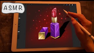 😴 iPad ASMR - Painting a lipstick - Pure Whispering - Writing Sounds