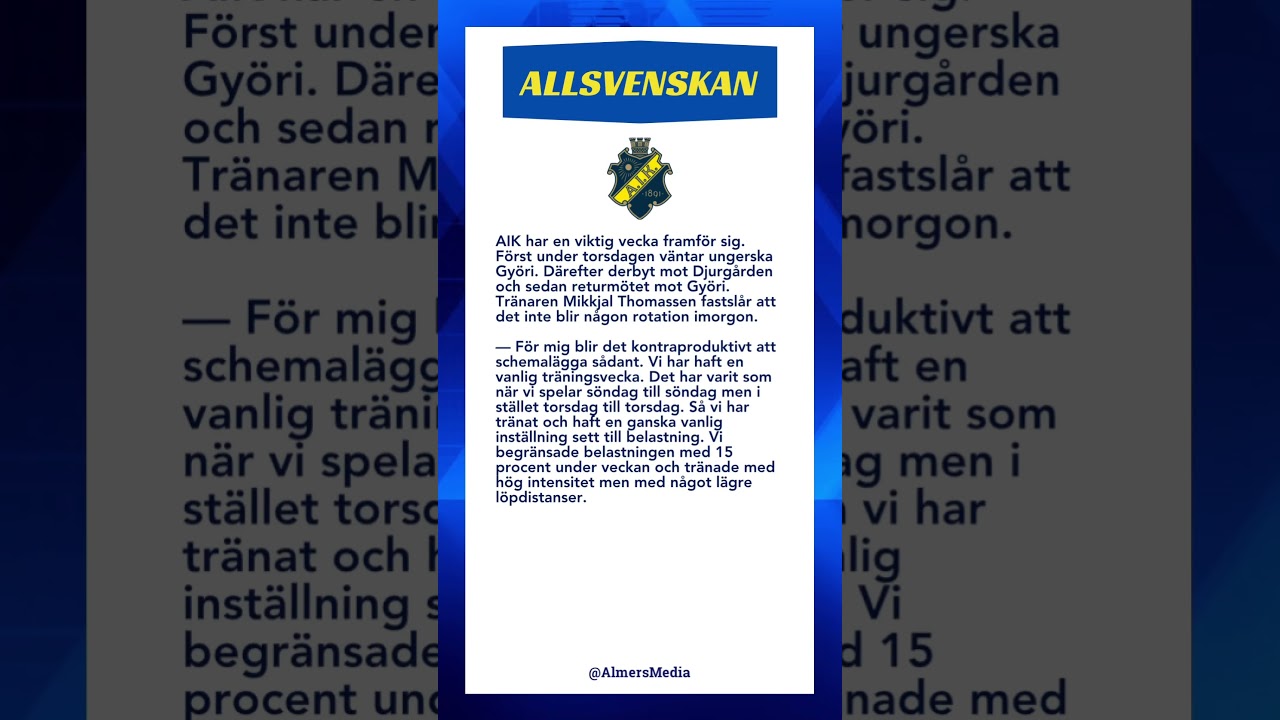 #Fotboll #Allsvenskan #AIK