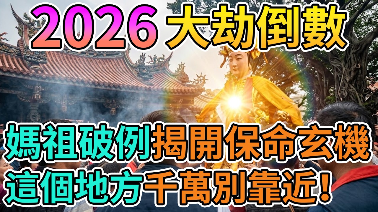 🚨2026大劫倒數！白沙屯媽祖連解7大世俗叩問，竟意外抖出驚人保命天機！警告信眾「這個地方」千萬別去⚠️#白沙屯媽祖 #媽祖進香 #台灣民間信仰 #2026災難預警 #媽祖天機 #避災擋煞